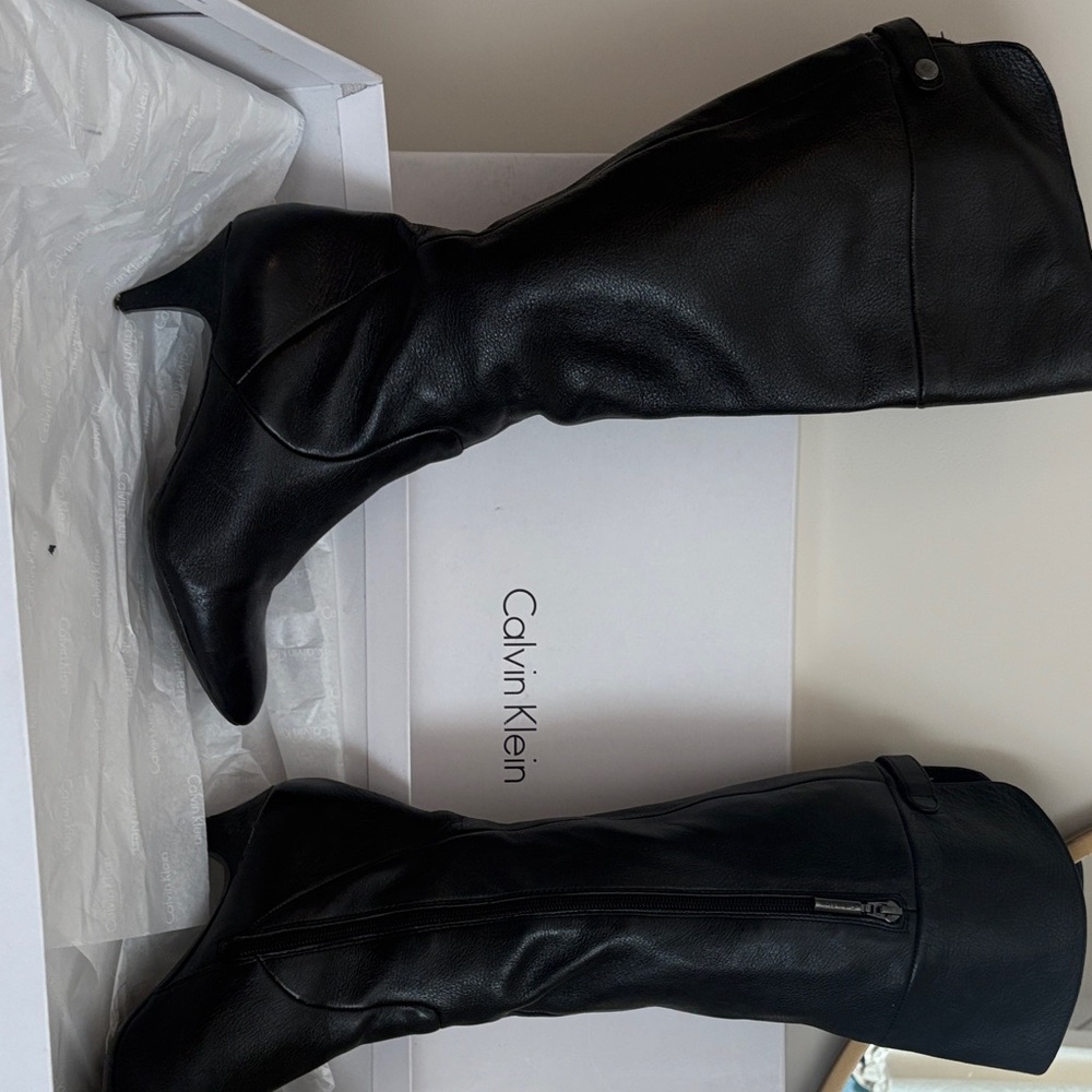 Calvin Klein Women's Black Heeled Boots